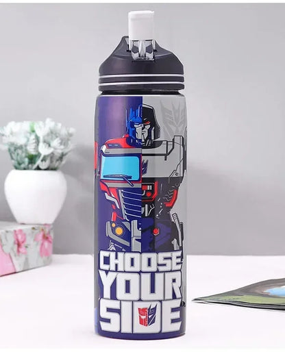 Striders Transformers Printed Stainless Steel Sipper Bottle - 700Ml - Jaiman Toys