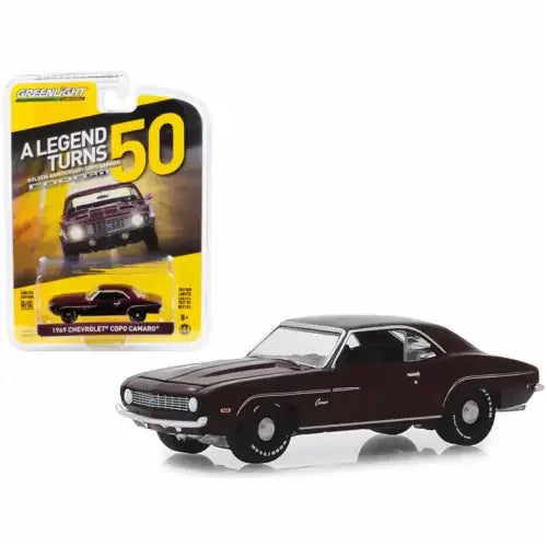 Greenlight 1969 Chevrolet COPO Camaro Turns 50 Car, Burgundy (Not Easy To Get) - Jaiman Toys
