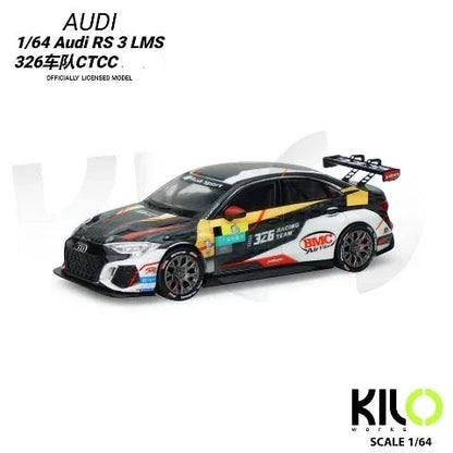 KILO 1:64 Works Audi RS3 LMS TCR 2021  Die-Cast Race Car | 4 Livery Versions | Official Licensed