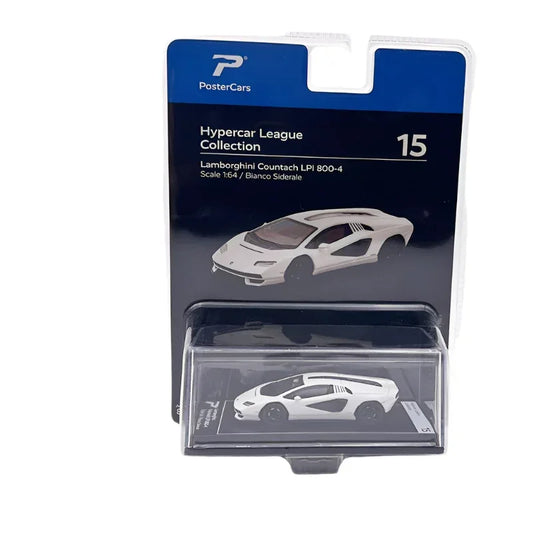 PosterCars Hypercar League – Lamborghini Countach LPI 800-4 (White, 1:64 Scale) - Jaiman Toys