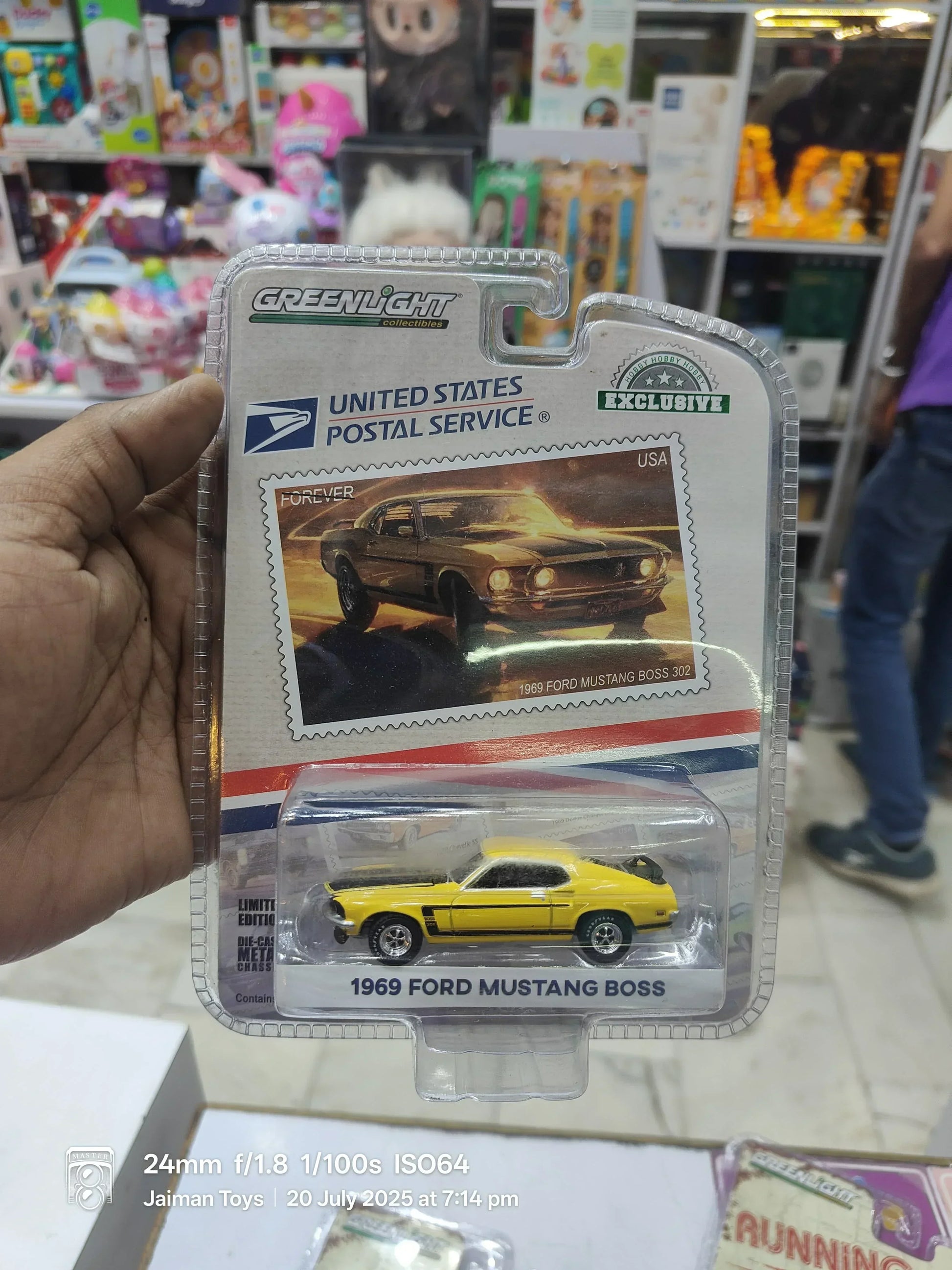 Greenlight USPS Exclusive – 1969 Ford Mustang Boss 302 Die-Cast Car (1:64 Scale) - Jaiman Toys