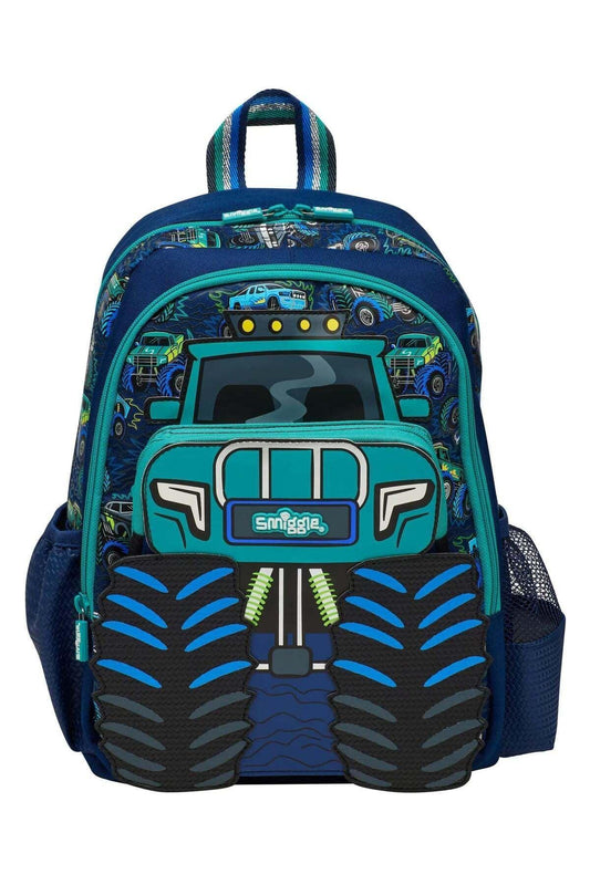 Smiggle School Bag : Monster Truck Colorful & Stylish 14 Inch Backpack for Kids - Jaiman Toys