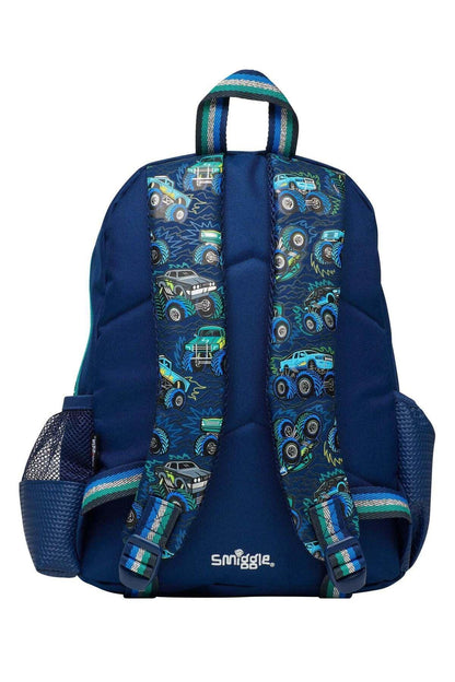 Smiggle School Bag : Monster Truck Colorful & Stylish 14 Inch Backpack for Kids - Jaiman Toys