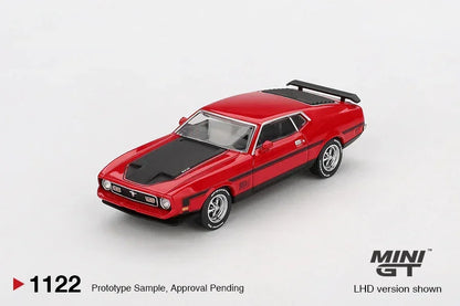 Mini GT 1:64 Lamborghini LB-Silhouette WORKS Murciélago GT EVO Yellow + 1971 Ford Mustang Mach 1 Red – Premium Diecast Duo Set
