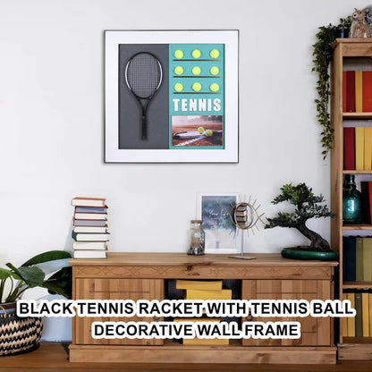 3D Tennis Racket with Tennis Ball 55x28 cm Decorative Wall Frame – Elevate Your Space with Sporting Elegance - Jaiman Toys