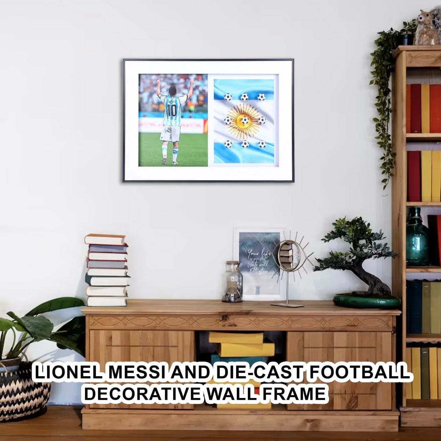 Lionel Messi 80x60 Premium Decorative Wall Frame – A Tribute to Football Royalty - Jaiman Toys