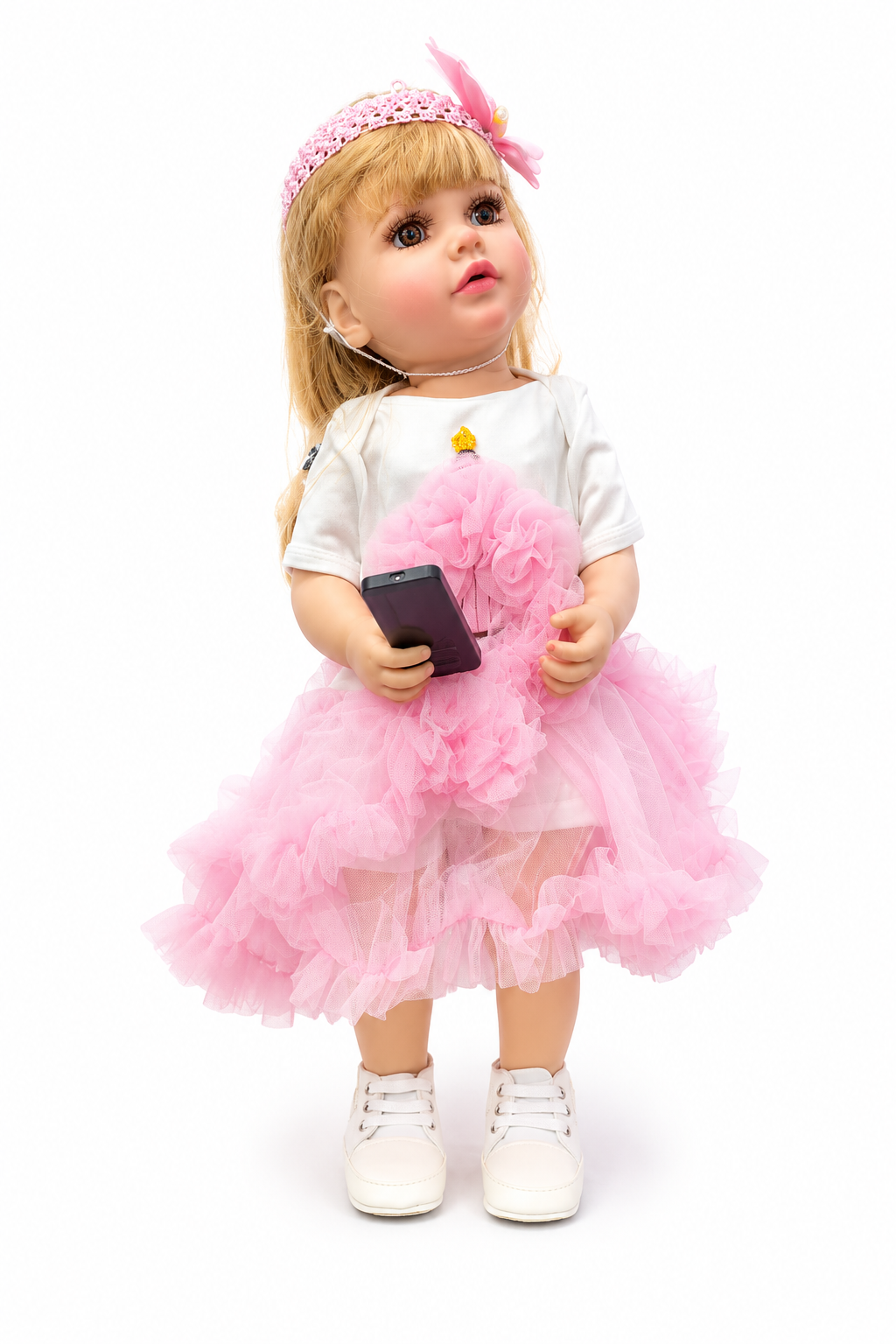 Interactive AI Baby Girl Princess Lily Doll with Remote Control, Story Book, Shoes & Sound Features | Talking Doll with Songs, Stories & Learning Fun | Pink Winter Outfit | Gift for Kids 3+ Years