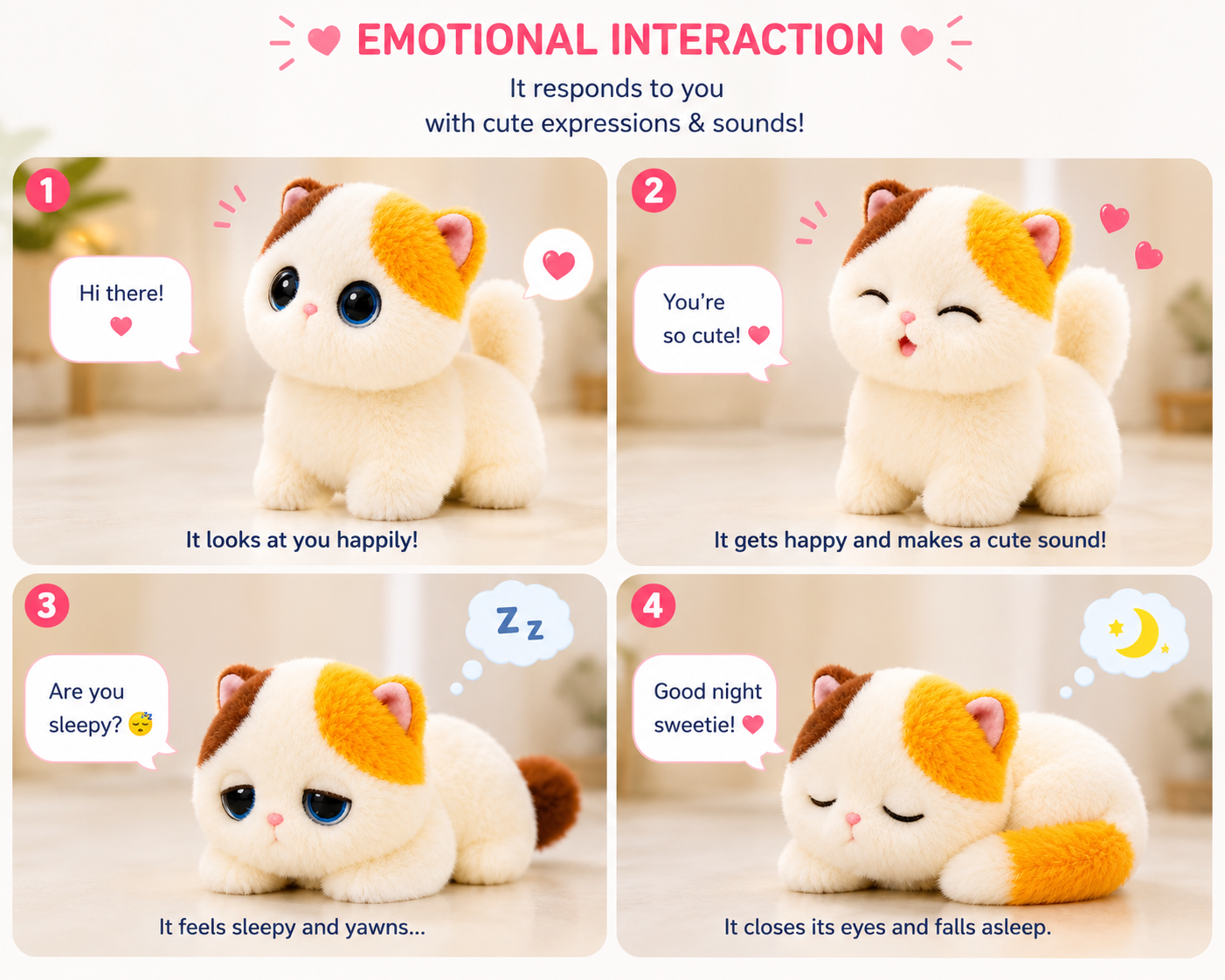 Breatoi! Smart AI Companion Robot Pet | Voice Chat, Emotional Interaction, App-Controlled Desktop AI Robot | Wi-Fi & Bluetooth Interactive Smart Companion for Kids & Adults - Mochi