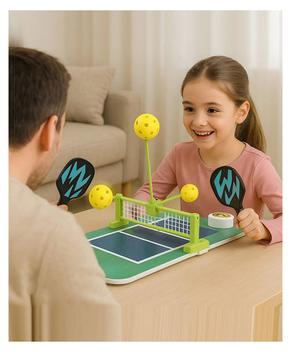 SIMARR Tabletop Pickleball Game Set for Kids – Mini Indoor Paddle Ball Game with Net & Paddles | Family Sports Toy