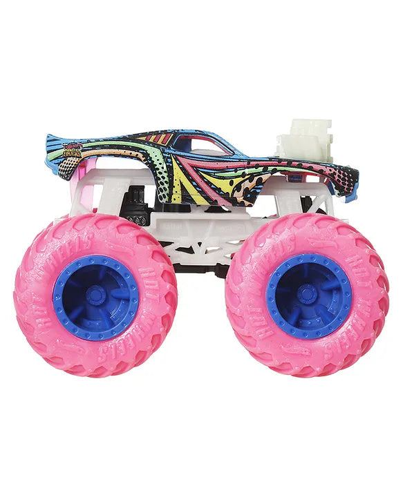 Hot Wheels Monster Trucks Rodger Dodger Glow in the Dark – Neon Monster Truck Toy