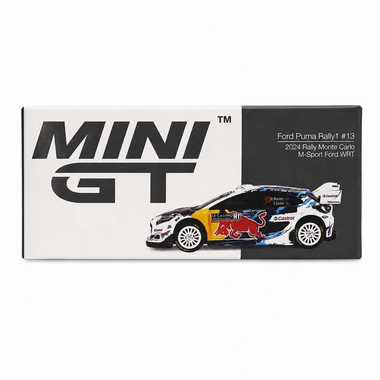Mini GT 1:64 Ford Puma Rally1 #13 2024 Rally Monte Carlo M-Sport Ford WRT Die-Cast Model Car | Collector Box