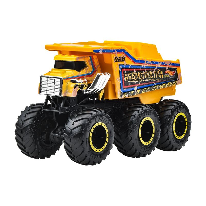 Hot Wheels Monster Trucks Big Rigs Wreckstruction – Construction Dump Truck Monster Vehicle Toy