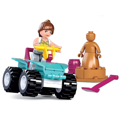 Sluban Girl's Dream Beach ATV Building Block Set M38-B0599 | 51 Pieces | Educational Construction Toy for Kids 6+