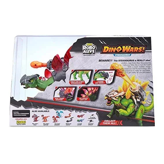 ZURU ROBO Alive-Dino Wars-Series 1 Stegasaurus, Multi (7131-S001) - Jaiman Toys