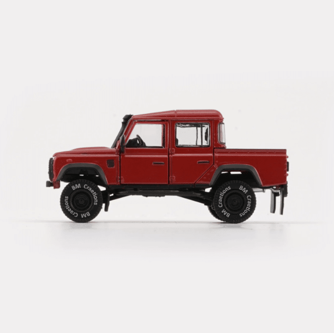 BM Creations 1:64 Land Rover Defender 110 Pick Up Diecast Model Car | Premium Collectible with Opening Parts | Two Color Variants