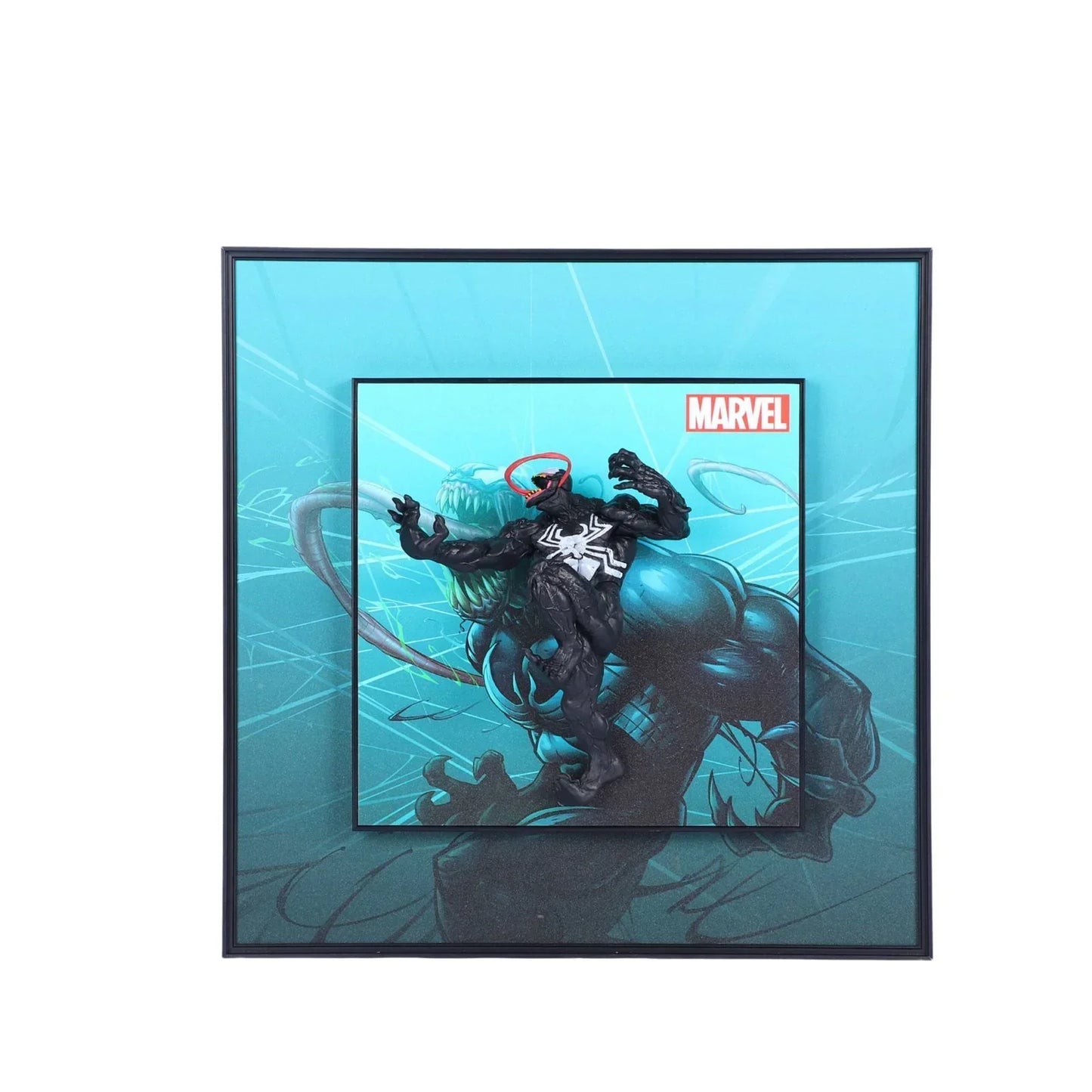 3D Black Venom Action Figure Decorative Wall Frames – 40x40 cm | Dynamic Superhero Wall Art for Marvel Fans & Collectors | Premium Decor & Powerful Gift for Avengers Lovers - Jaiman Toys
