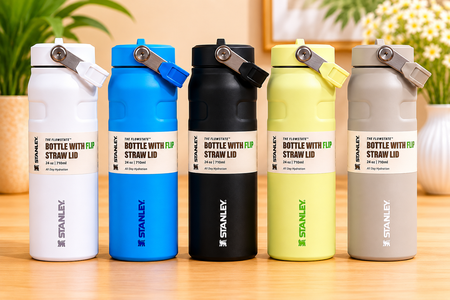 Stanley The FlowState Bottle with Flip Straw Lid 24oz / 710ml Insulated Water Bottle (Assorted Colours)
