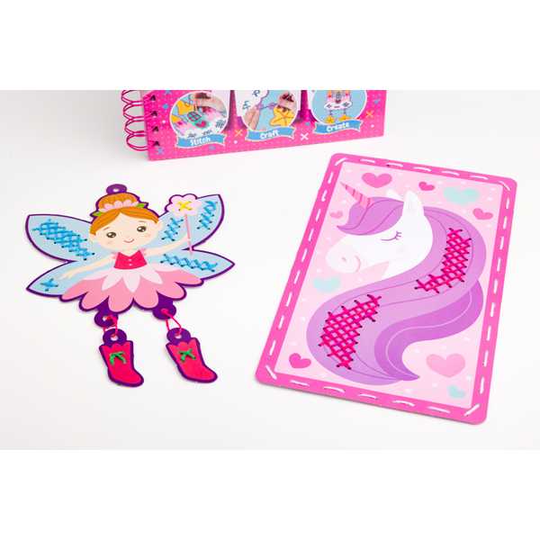 I Love Cross Stitch Craft Activity Book for Kids – DIY Stitching & Colouring Craft Kit (10 Projects)