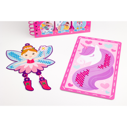 I Love Cross Stitch Craft Activity Book for Kids – DIY Stitching & Colouring Craft Kit (10 Projects)