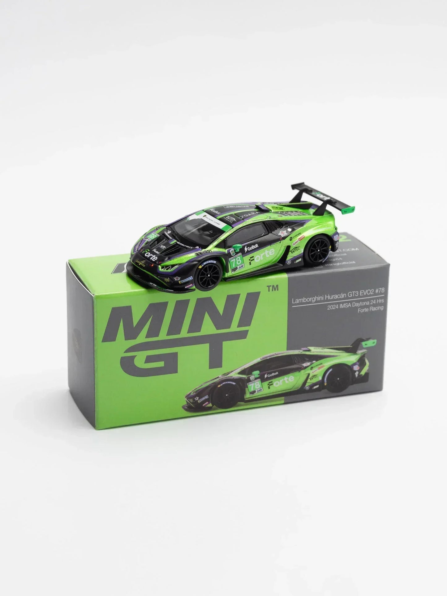 Mini GT 1:64 Duo Set Lamborghini Huracán GT3 EVO2 Daytona 2024 + Nissan Skyline GT-R R32 VeilSide | Premium Diecast Collector Models