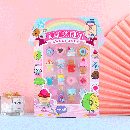 Hello! Delicious Dessert Theme Eraser Combo Set - Jaiman Toys