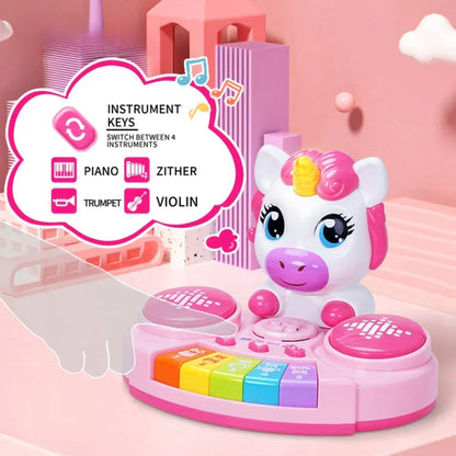 Multifunctional Electronic Pretend Piano Drum Set for Kids | Musical Keyboard & Drum Toy with Lights & Sound