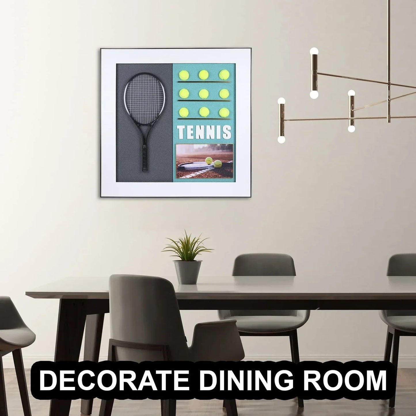 3D Tennis Racket with Tennis Ball 55x28 cm Decorative Wall Frame – Elevate Your Space with Sporting Elegance - Jaiman Toys