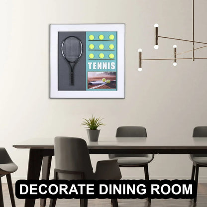 3D Tennis Racket with Tennis Ball 55x28 cm Decorative Wall Frame – Elevate Your Space with Sporting Elegance - Jaiman Toys