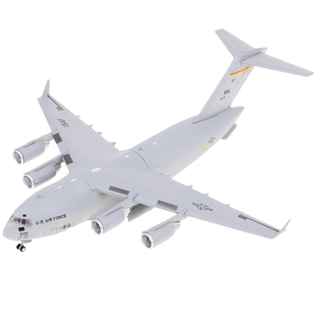 C-17 Globemaster III U.S. Air Force Military Transport Aircraft 1:200 Diecast Model with Display Stand