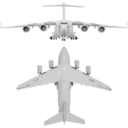 C-17 Globemaster III U.S. Air Force Military Transport Aircraft 1:200 Diecast Model with Display Stand
