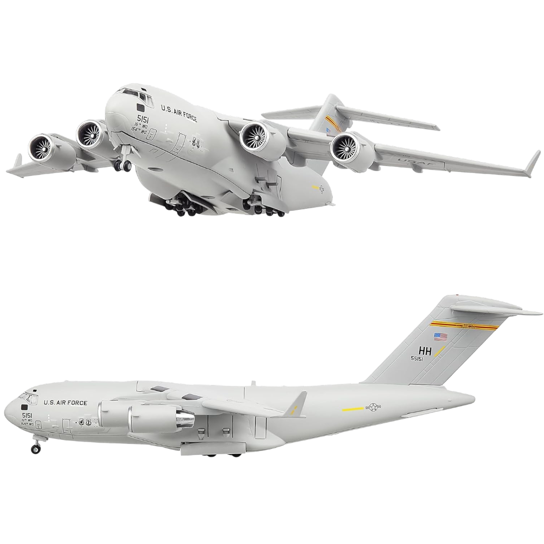 C-17 Globemaster III U.S. Air Force Military Transport Aircraft 1:200 Diecast Model with Display Stand