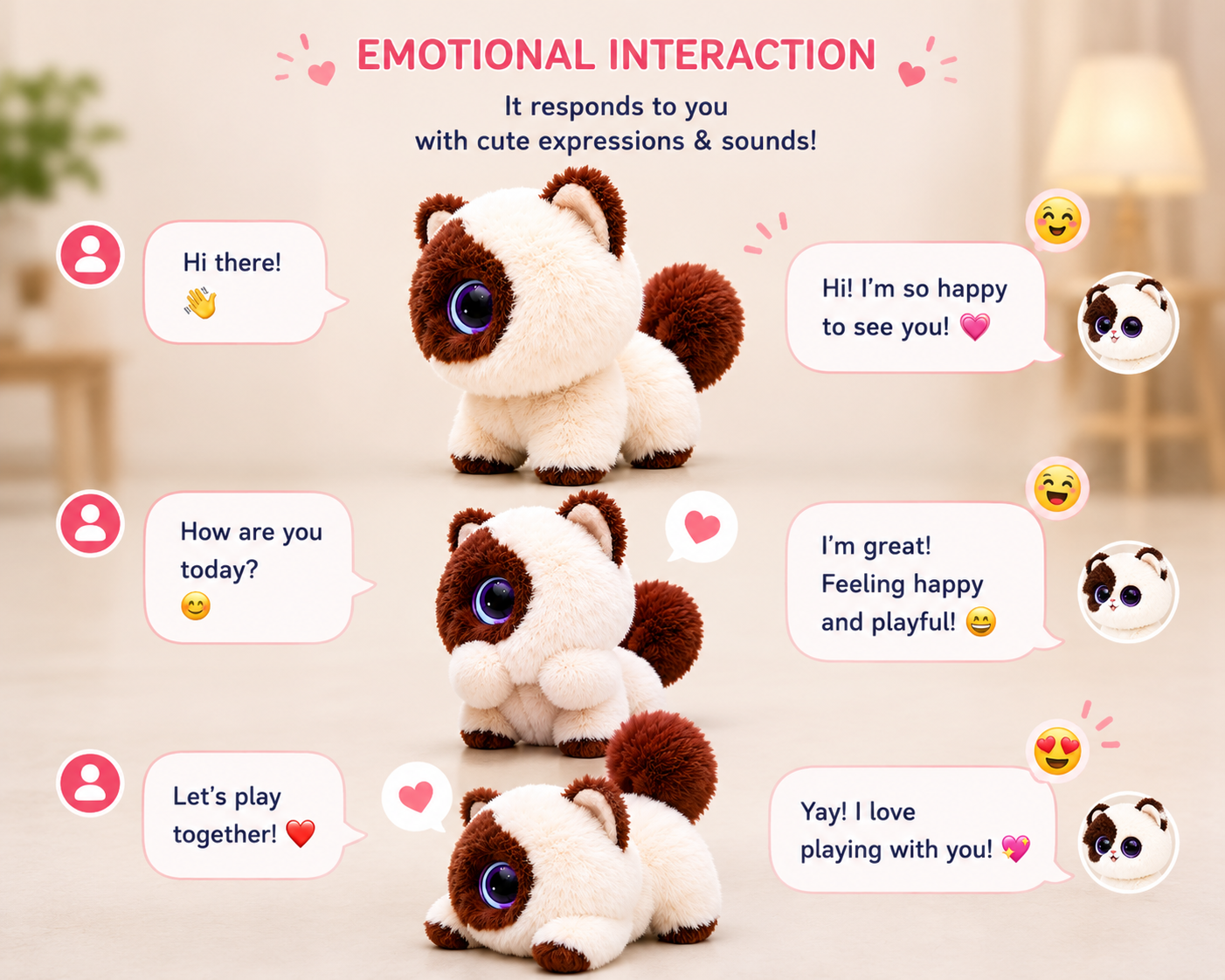 Breatoi! Smart AI Companion Robot Pet | Voice Chat, Emotional Interaction, App-Controlled Desktop AI Robot | Wi-Fi & Bluetooth Interactive Smart Companion for Kids & Adults - Buddy