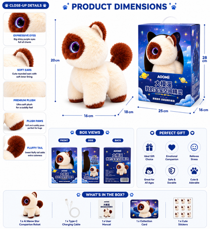 Breatoi! Smart AI Companion Robot Pet | Voice Chat, Emotional Interaction, App-Controlled Desktop AI Robot | Wi-Fi & Bluetooth Interactive Smart Companion for Kids & Adults - Buddy