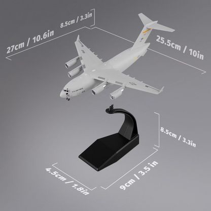 C-17 Globemaster III U.S. Air Force Military Transport Aircraft 1:200 Diecast Model with Display Stand