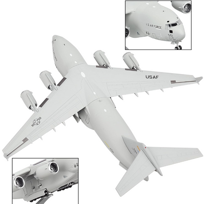 C-17 Globemaster III U.S. Air Force Military Transport Aircraft 1:200 Diecast Model with Display Stand