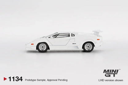 Mini GT 1:64 Lamborghini Countach 25th Anniversary White Diecast Car | Premium Collector Scale Model