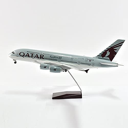 Qatar Airlines Airbus A380 LED Lit - Airplane 1/160 Plane Model Replica Toy Decor - 46 cm - Jaiman Toys