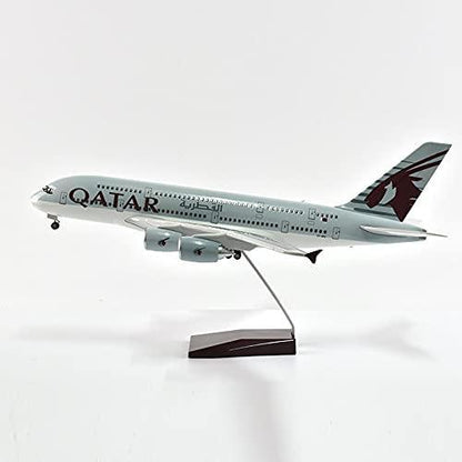 Qatar Airlines Airbus A380 LED Lit - Airplane 1/160 Plane Model Replica Toy Decor - 46 cm - Jaiman Toys