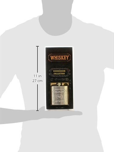 Whisky Connoisseur Collection Gift Book with Stainless Steel Hip Flask | Premium Novelty Liquor Gift Set | Elegant Bar Accessory for Whisky Lovers