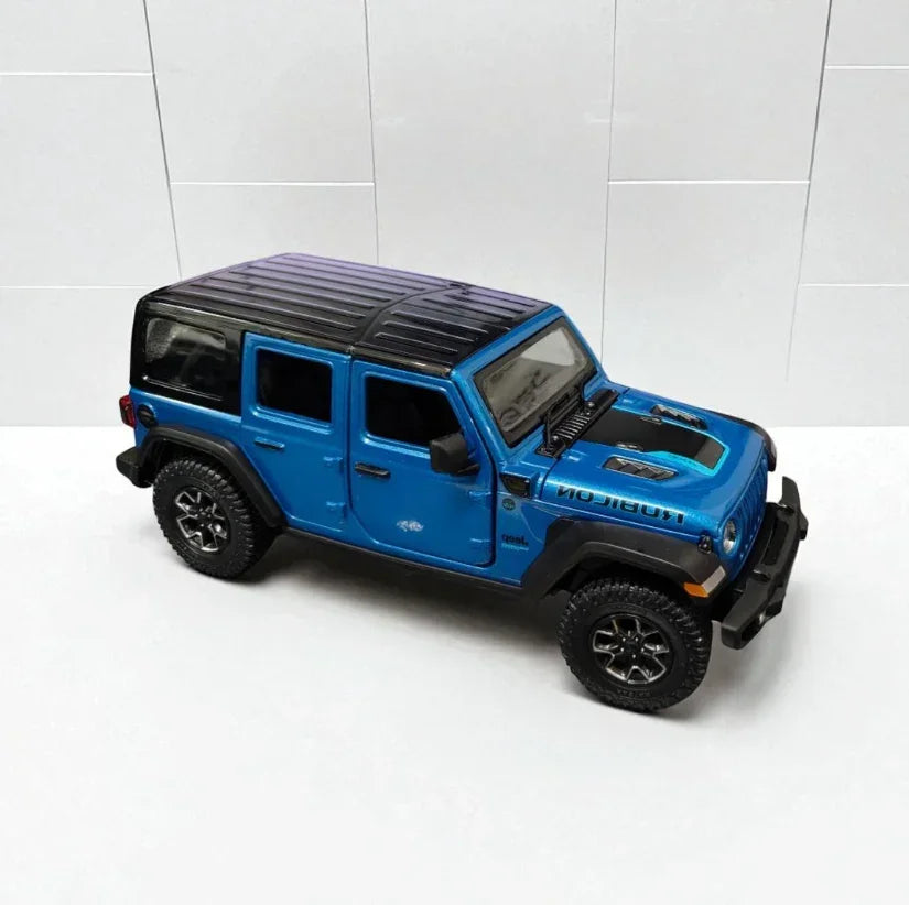 Rastar 1:24 Jeep Wrangler Rubicon 4xe Die-Cast Model – Blue | Openable Doors (64610) - Jaiman Toys