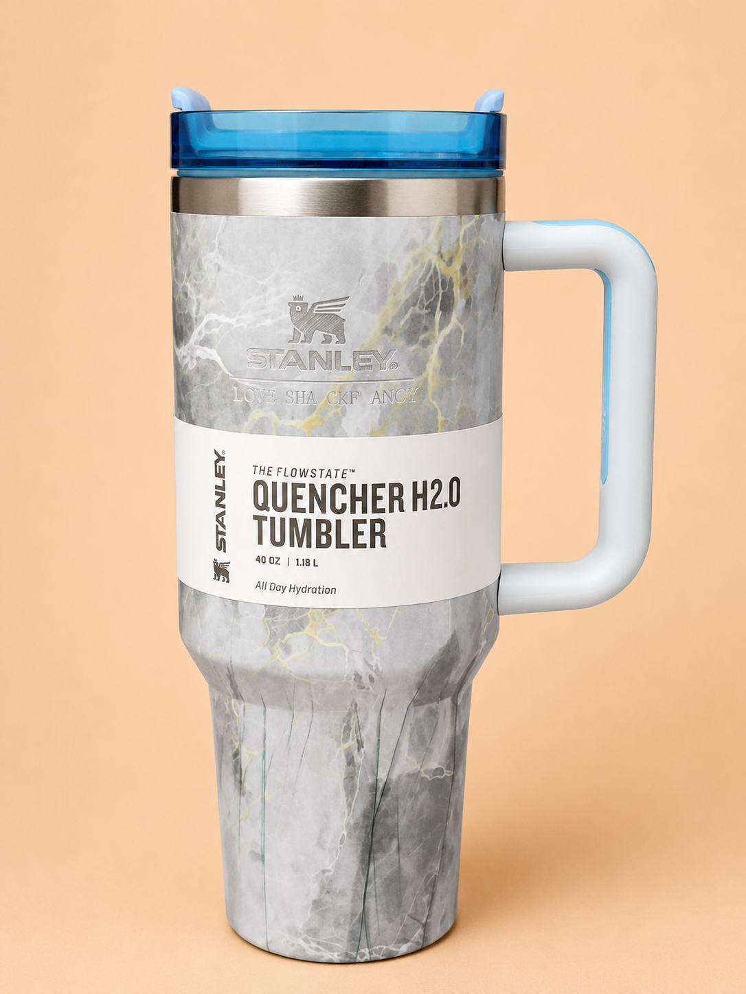 Stanley The FlowState Quencher H2.0 Tumbler 40 OZ Marble Edition | Insulated Stainless Steel Travel Mug with Handle