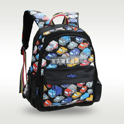 Smiggle School Bag : Cars Colorful & Stylish 14 Inch Backpack for Kids - Jaiman Toys