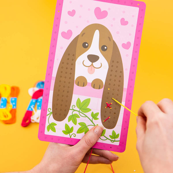 I Love Cross Stitch Craft Activity Book for Kids – DIY Stitching & Colouring Craft Kit (10 Projects)
