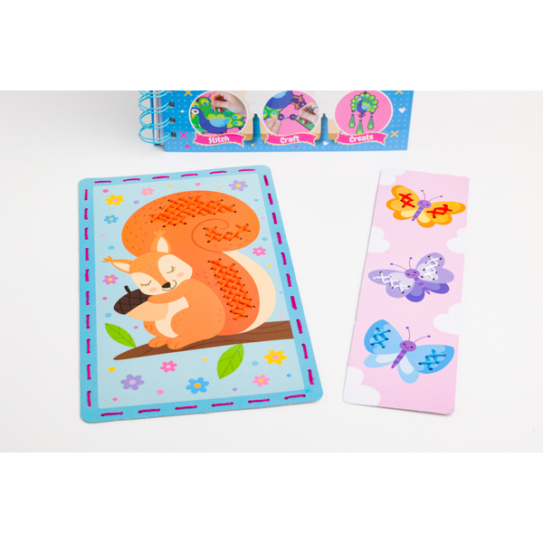 I Love Cross Stitch Craft Activity Book for Kids – DIY Stitching & Colouring Craft Kit (10 Projects)