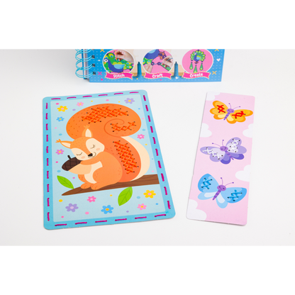 I Love Cross Stitch Craft Activity Book for Kids – DIY Stitching & Colouring Craft Kit (10 Projects)