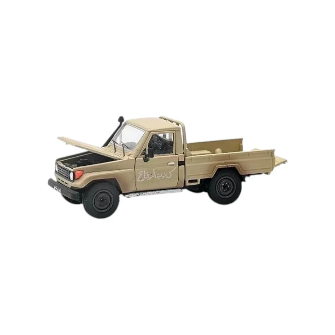 Hobby Fans 1:64 Toyota Land Cruiser LC79 Pickup Truck – Desert Yellow Diecast Model Car - Jaiman Toys
