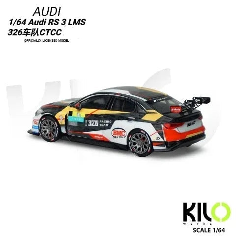 KILO 1:64 Works Audi RS3 LMS TCR 2021  Die-Cast Race Car | 4 Livery Versions | Official Licensed