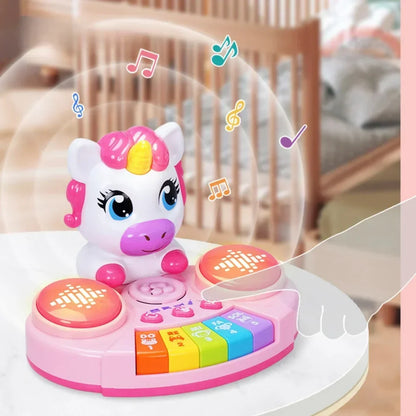 Multifunctional Electronic Pretend Piano Drum Set for Kids | Musical Keyboard & Drum Toy with Lights & Sound