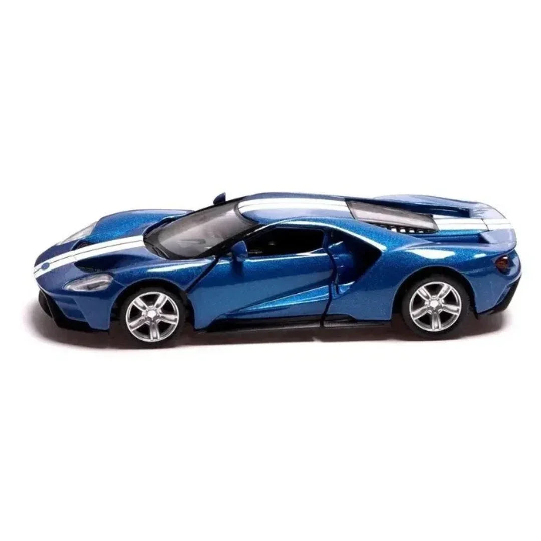RMZ City Ford GT 1:36 Die-Cast Sports Car | Pull Back & Go | Openable Doors | Blue / Grey Variants