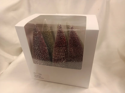 SWEN SELENE Miniature Festive Trees – Set of 6 Warm Christmas Décor Ornaments